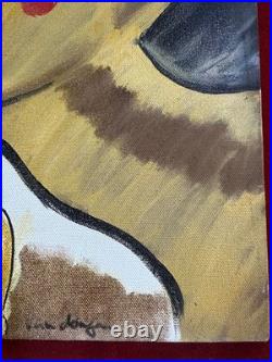 KEES VAN DONGEN oil painting on canvas, vtg stamped signed