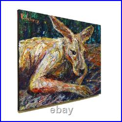 Kangaroo Original Oil? Painting? Vintage? Impressionist? Art Signed Abstract Animal