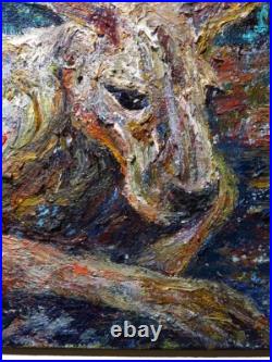 Kangaroo Original Oil? Painting? Vintage? Impressionist? Art Signed Abstract Animal