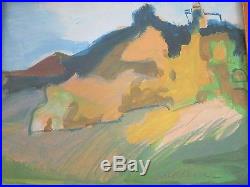 Kanne Signed MID Century Painting Abstract Expressionist Landscape Vintage 1950