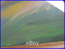 Kanne Signed MID Century Painting Abstract Expressionist Landscape Vintage 1950