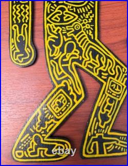 Keith Haring (Handmade) Painting On wood Signed & Stamped, vtg art