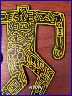 Keith Haring (Handmade) Painting On wood Signed & Stamped, vtg art
