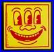 Keith Haring Painting on Vintage Unique Canvas SIGNED NYC POP SHOP