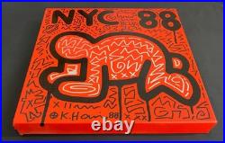 Keith Haring Painting on Vintage Unique Canvas SIGNED NYC POP SHOP