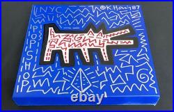 Keith Haring Painting on Vintage Unique Canvas SIGNED NYC POP SHOP