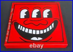 Keith Haring Painting on Vintage Unique Canvas SIGNED NYC POP SHOP Keith Haring Painting on Vintage Unique Canvas SIGNED NYC POP SHOP