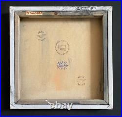 Keith Haring Painting on Vintage Unique Canvas SIGNED NYC POP SHOP