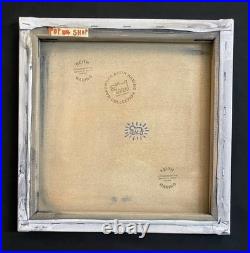 Keith Haring Painting on Vintage Unique Canvas SIGNED NYC POP SHOP