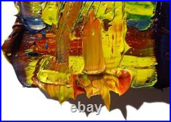 LANDSCAPE OIL? PAINTING? VINTAGE? IMPRESSIONISm? ART? SIGNED ABSTRACT ORIGINAL DECO A