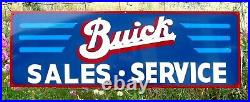 LARGE 36 Hand Painted Vintage Metal BUICK Sales Service Gas Oil Shop Sign