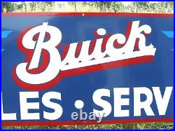 LARGE 36 Hand Painted Vintage Metal BUICK Sales Service Gas Oil Shop Sign