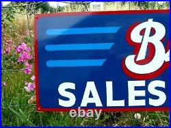 LARGE 36 Hand Painted Vintage Metal BUICK Sales Service Gas Oil Shop Sign