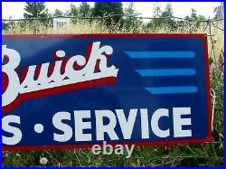 LARGE 36 Hand Painted Vintage Metal BUICK Sales Service Gas Oil Shop Sign