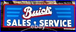 LARGE 36 Hand Painted Vintage Metal BUICK Sales Service Gas Oil Shop Sign