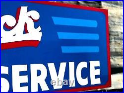 LARGE 36 Hand Painted Vintage Metal BUICK Sales Service Gas Oil Shop Sign