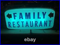 LARGE ORIGINAL Vintage FAMILY RESTAURANT w Arrows FLASHES Mancave Kitchen Decor