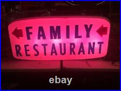 LARGE ORIGINAL Vintage FAMILY RESTAURANT w Arrows FLASHES Mancave Kitchen Decor