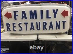 LARGE ORIGINAL Vintage FAMILY RESTAURANT w Arrows FLASHES Mancave Kitchen Decor