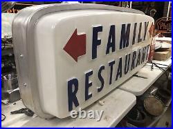 LARGE ORIGINAL Vintage FAMILY RESTAURANT w Arrows FLASHES Mancave Kitchen Decor