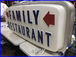 LARGE ORIGINAL Vintage FAMILY RESTAURANT w Arrows FLASHES Mancave Kitchen Decor