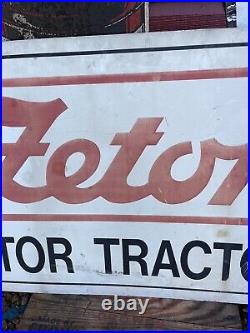 LARGE ORIGINAL Vintage ZETOR TRACTOR Dealership Dealer FARM SIGN Double Sided