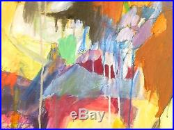 LARGE Vintage ABSTRACT EXPRESSIONIST OIL PAINTING MID CENTURY MODERN Signed