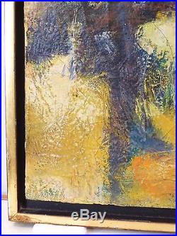 LARGE Vintage ABSTRACT EXPRESSIONIST OIL PAINTING MID CENTURY Signed 1940s