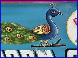 LARGE Vtg Indian Outsider Art Truck Sign'Horn OK Please' Painting On Board