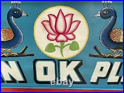 LARGE Vtg Indian Outsider Art Truck Sign'Horn OK Please' Painting On Board