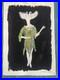 LEONORA CARRINGTON drawing and painting on old paper signed stamped vintage