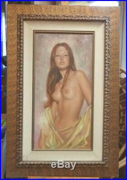 LEO JANSEN Nude Woman -Large Oil Painting, Framed, signed front and back