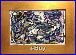 LISTED WPA 1959 Vintage Mid Century Abstract Oil Painting Signed Framed