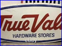 LQQK! Large ORIGINAL Vintage TRUE VALUE HARDWARE Sign OLD Store Advertising BIG