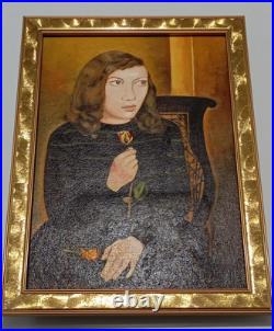 LUCIAN FREUD OIL ON CANVAS PAINTING Signed And Stamped Vtg Art