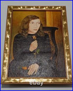 LUCIAN FREUD OIL ON CANVAS PAINTING Signed And Stamped Vtg Art