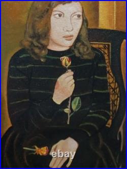 LUCIAN FREUD OIL ON CANVAS PAINTING Signed And Stamped Vtg Art