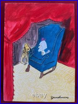 LUDWIG BEMELMANS oil painting on canvas, vtg stamped signed