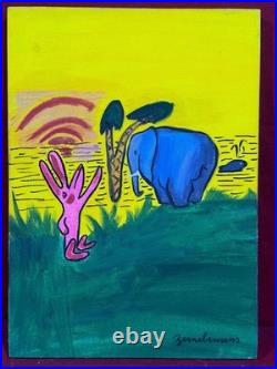 LUDWIG BEMELMANS oil painting on canvas, vtg stamped signed