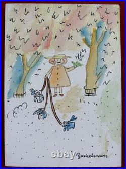 LUDWIG BEMELMANS oil painting on canvas, vtg stamped signed