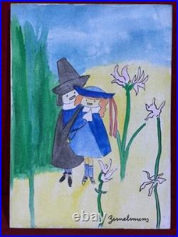 LUDWIG BEMELMANS oil painting on canvas, vtg stamped signed