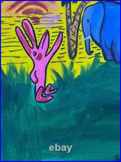 LUDWIG BEMELMANS oil painting on canvas, vtg stamped signed