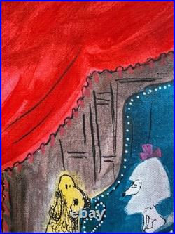 LUDWIG BEMELMANS oil painting on canvas, vtg stamped signed