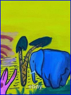 LUDWIG BEMELMANS oil painting on canvas, vtg stamped signed