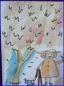 LUDWIG BEMELMANS oil painting on canvas, vtg stamped signed