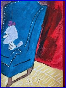 LUDWIG BEMELMANS oil painting on canvas, vtg stamped signed