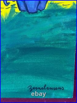 LUDWIG BEMELMANS oil painting on canvas, vtg stamped signed