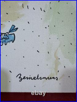 LUDWIG BEMELMANS oil painting on canvas, vtg stamped signed