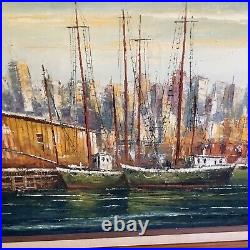 L Garcia Vintage Oil Painting On Wood Panel Signed American Artist 32x 26