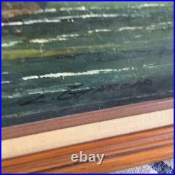 L Garcia Vintage Oil Painting On Wood Panel Signed American Artist 32x 26